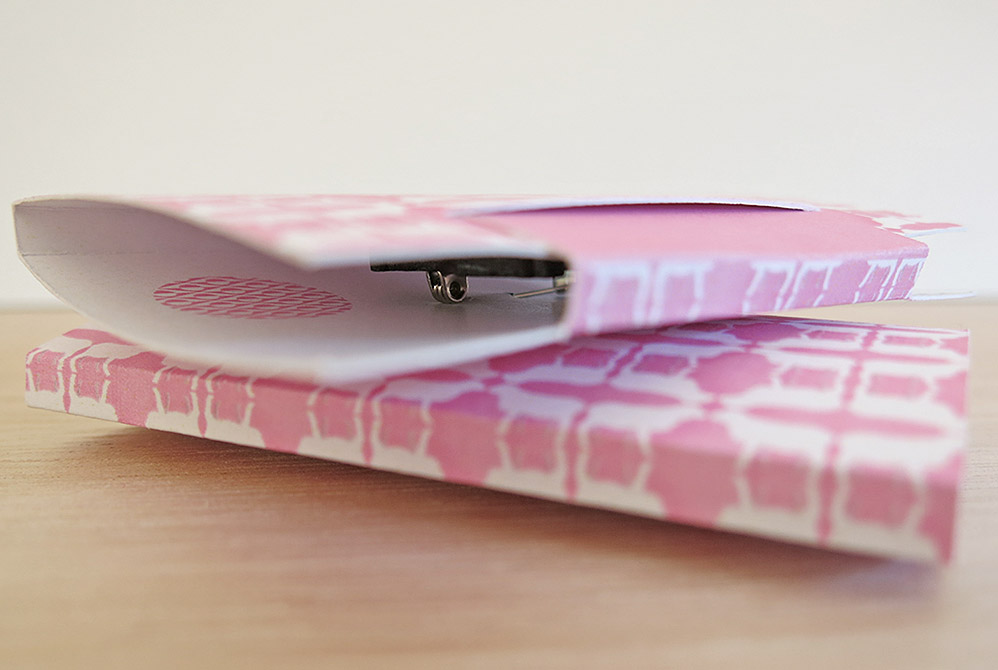 Lady Baa Baa brooch gift box The easel stand for my brooches folds into a sweet little patterned gift box